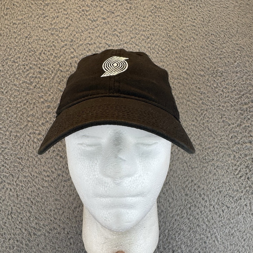 Portland Trail Blazers Strap Back Dad Hat Adjustable Cap Mitchell And Ness Black